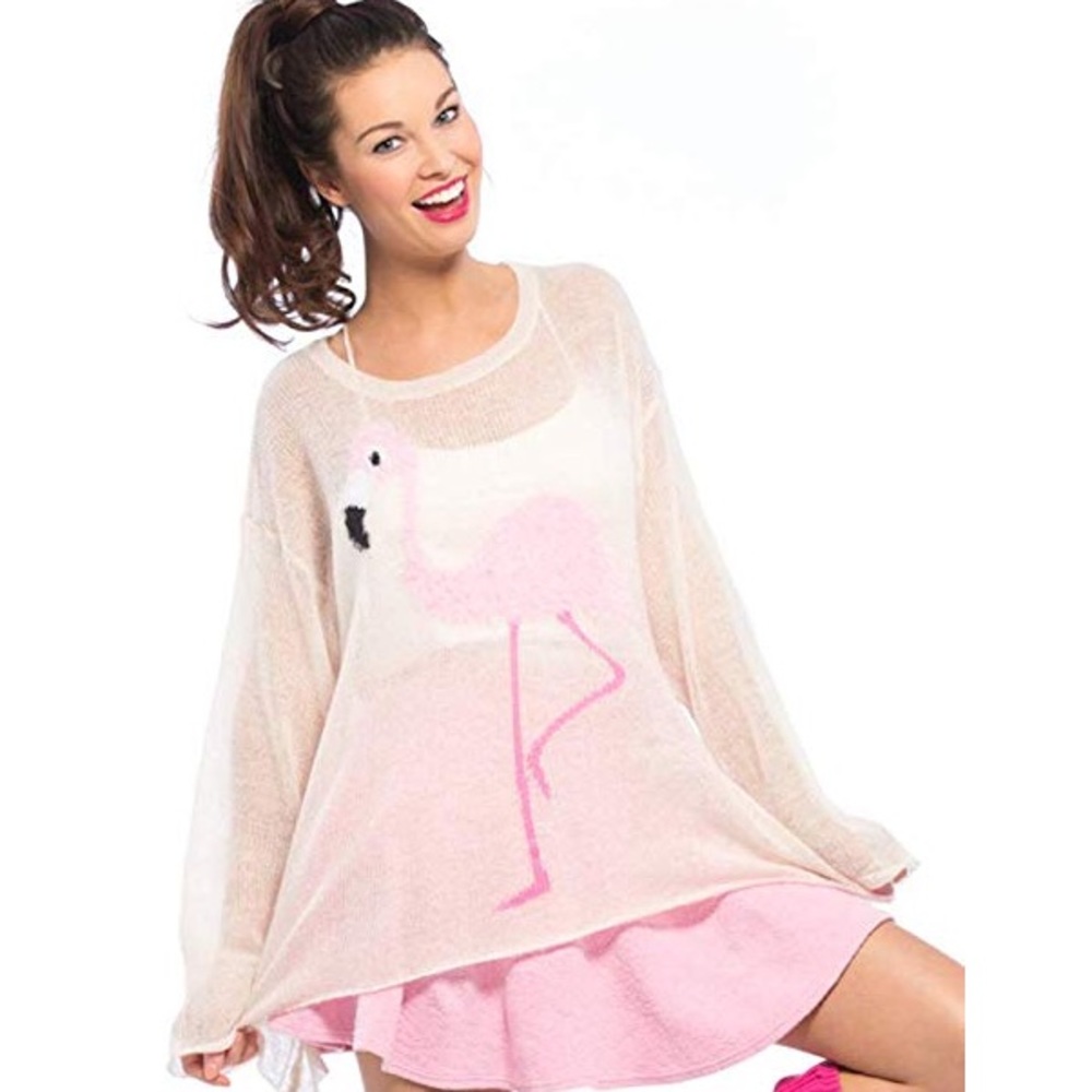 WILDFOX White Label Flamingo Sweater